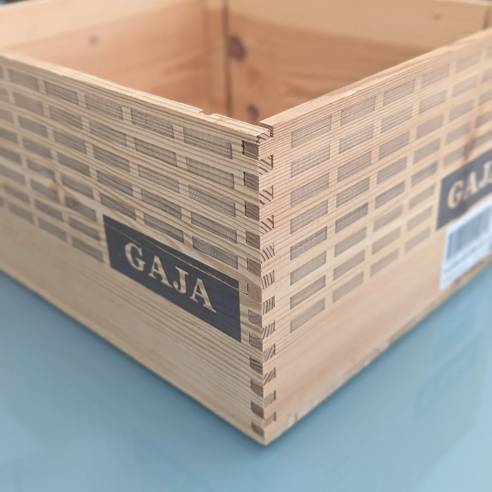 Wooden Wine Crate Storage Box, Italian Wine Box, Rustic Home Decor, Gaja